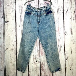 Vintage Gitano High Rise Acid Wash Tapered Retro Mom Denim Jeans Size 14